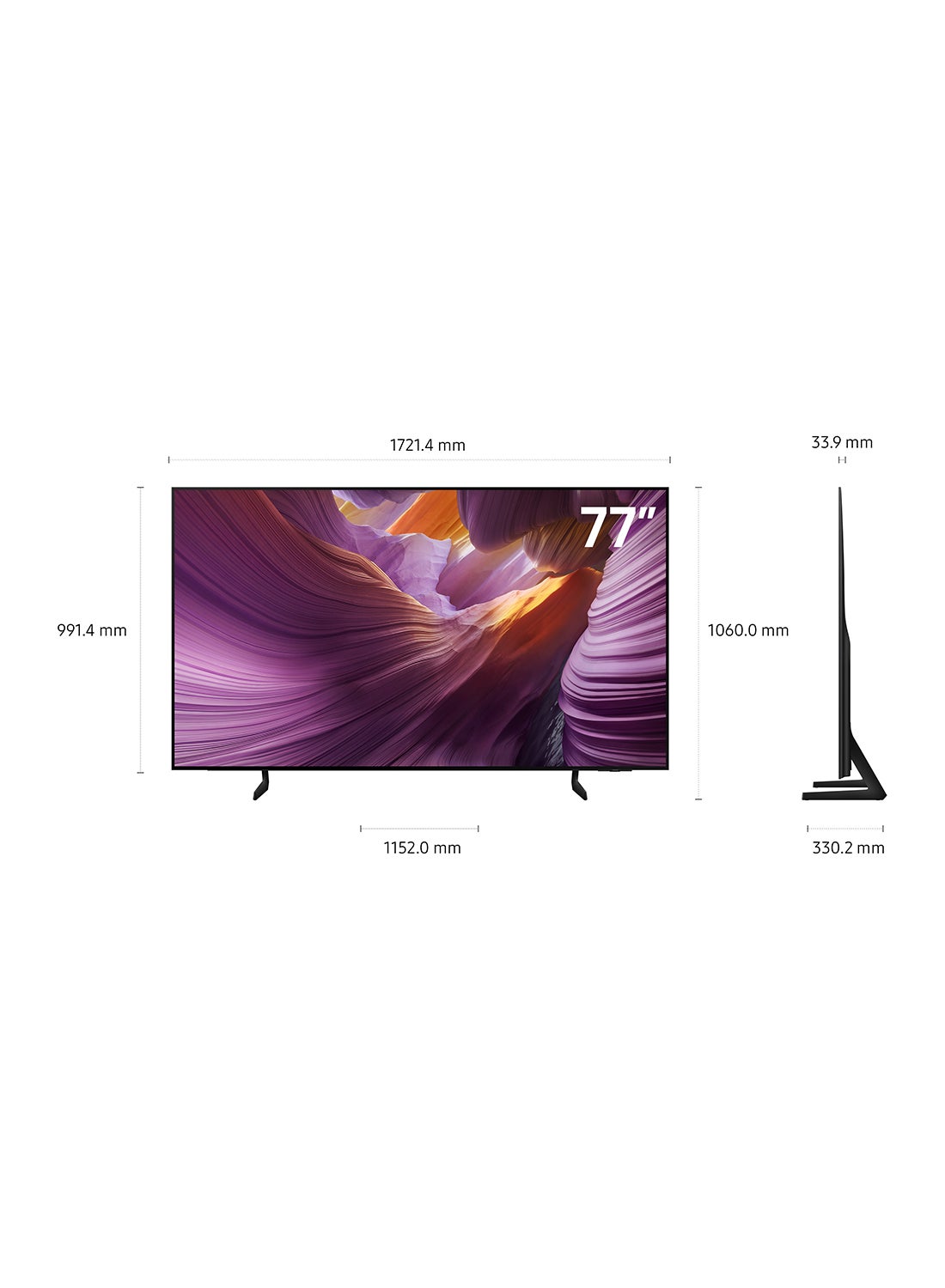 77 Inch OLED TV, S85F, 4K, NQ4 AI Gen2 Processor, 4K AI Upscaling, OLED HDR, PANTONE Validated,  Vision AI Smart TV, QA77S85FA (2025 - International Version) S85F GRAPHITE BLACK