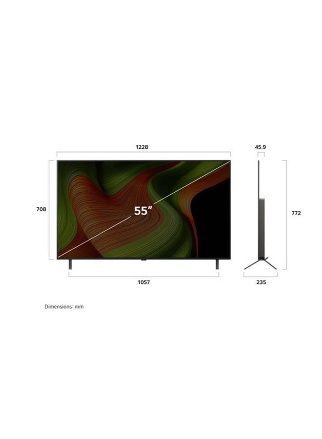 55 inch OLED AI B5 4K 120Hz Smart TV AI Magic Remote WebOS25 Dolby Vision / HDR10 / H / Dolby Atmos, Model Year [2025], 2 Year Warranty, OLED55B56LA Black