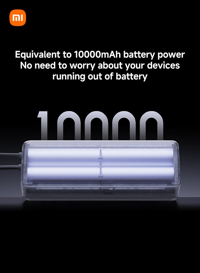 10000 mAh 165W Power Bank 10000mAh Ultra-fast charging Integrated USB-C Cable LED Display Gray