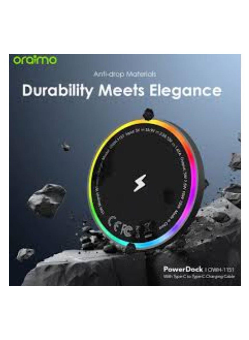 oraimo PowerDock 15W Magnetic Wireless Charging Pad Black