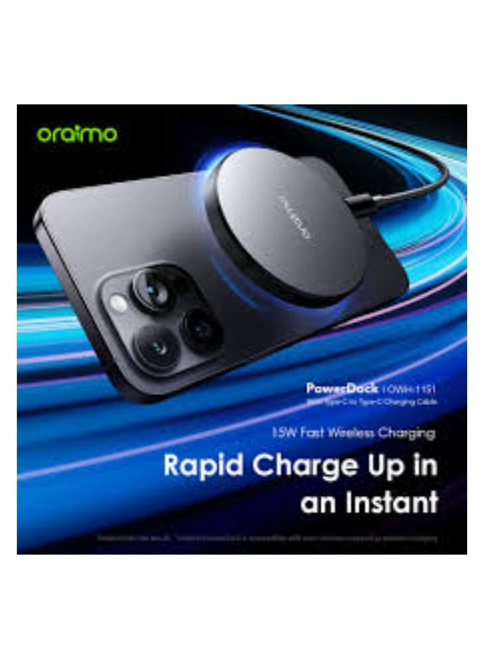oraimo PowerDock 15W Magnetic Wireless Charging Pad Black