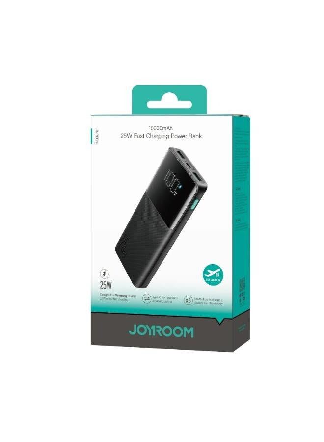 10000 mAh JR-PBF20 25W digital fast charge mobile powerbank 10000mAh black