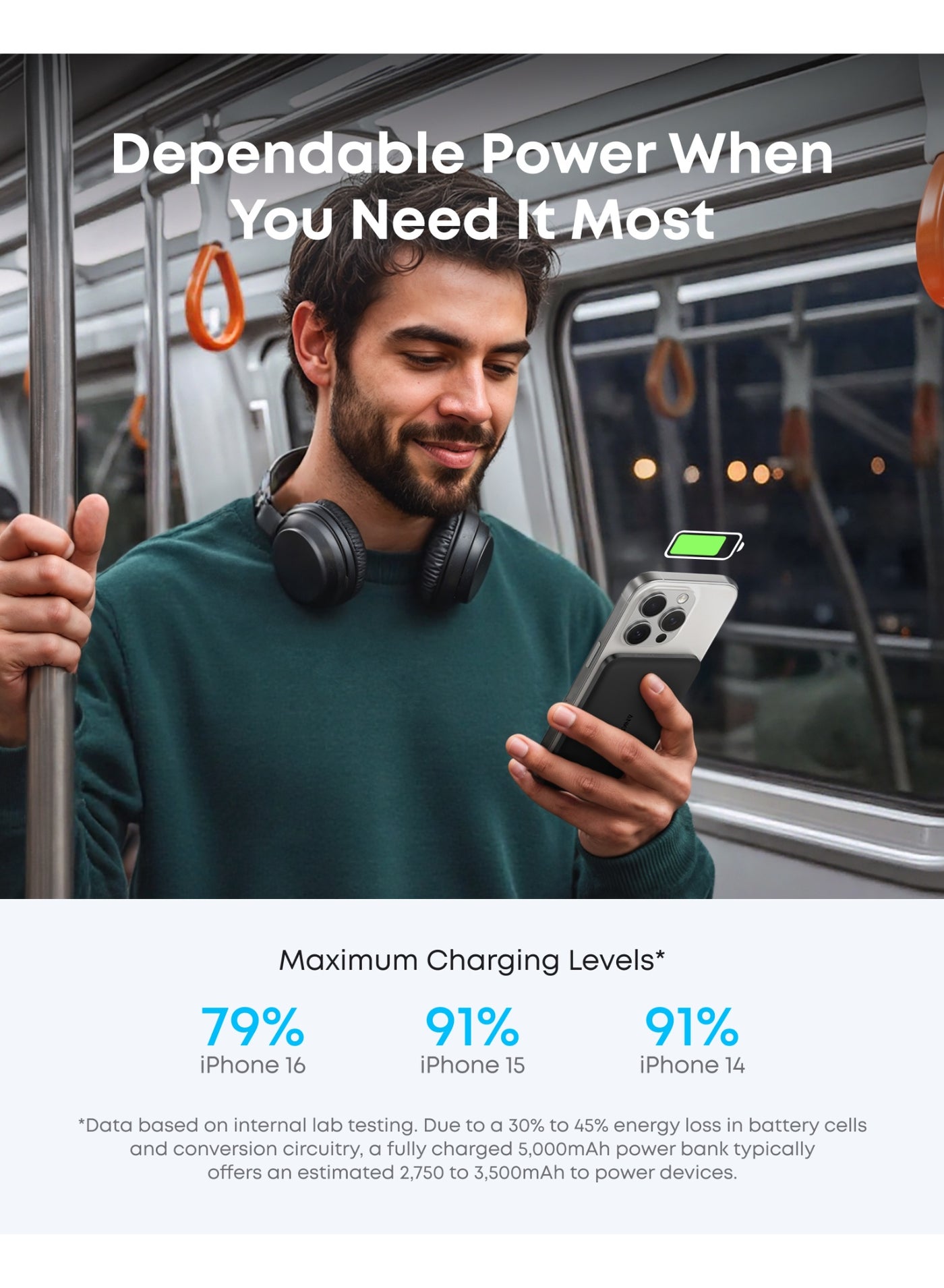 5000 mAh Anker Nano Power Bank, Ultra-Slim 5,000mAh Magnetic Battery Pack, Qi2 Certified 15W Max Ultra-Fast MagSafe-Compatible Portable Charger, Ergonomic Design, For iPhone 17/16/15/14/13/12 Series (Black) Black