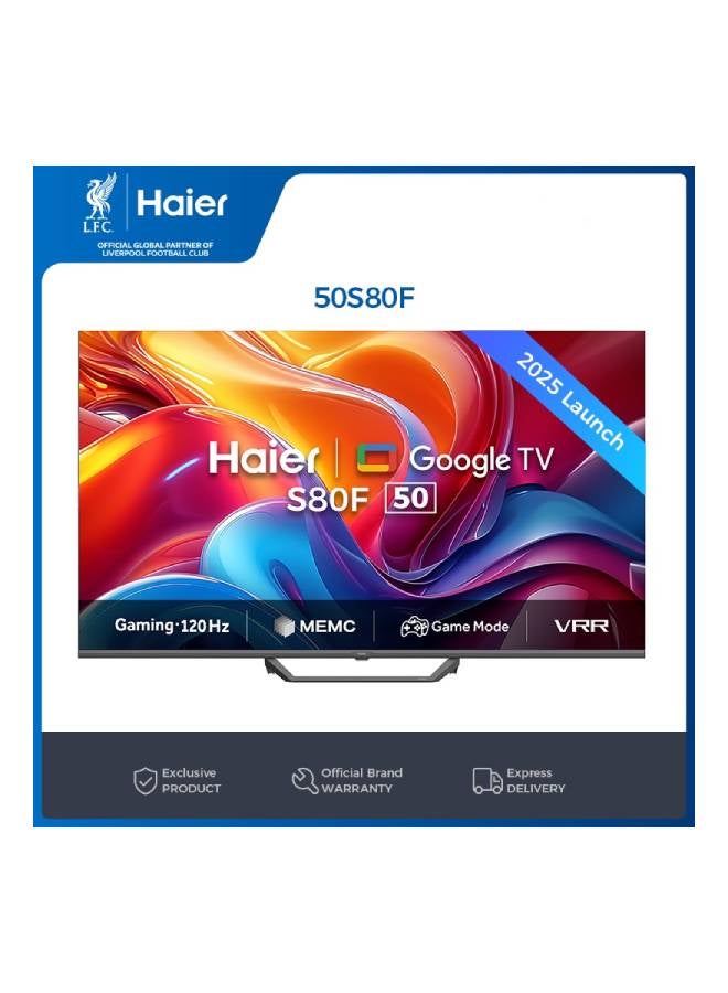 50 Inch 4K UHD QLED Smart TV with Built-in Receiver - H50S80FUX Black