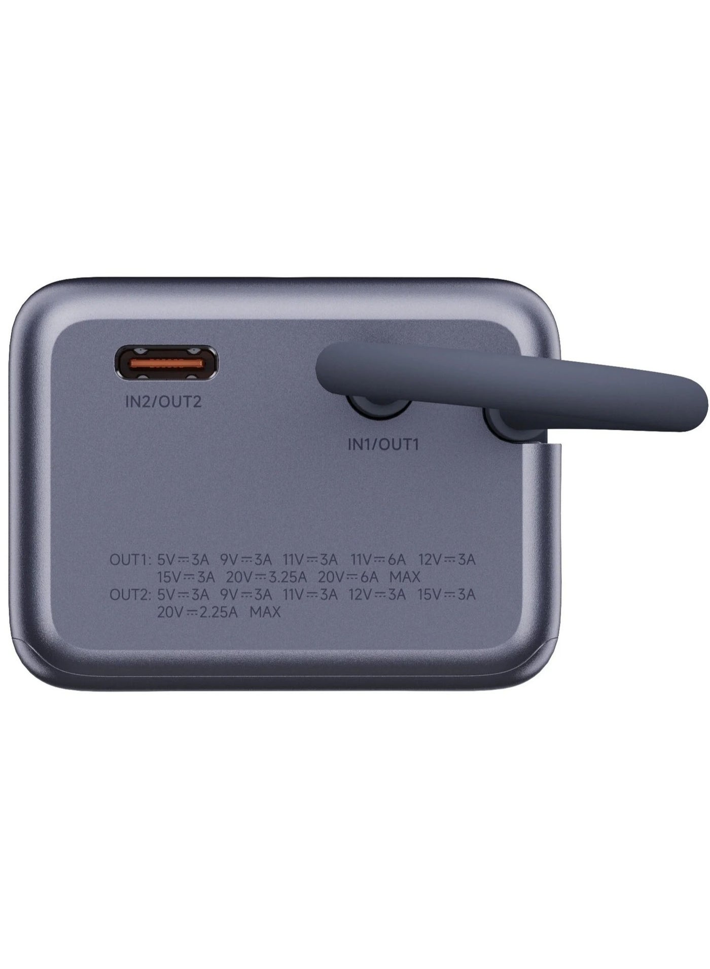 10000 mAh 165W 36Wh 10000mAh Power Bank Integrated USB-C Cable LED Display External Battery Power Supply with 2 Inputs & 2 Outputs Support PD2.0/3.0 QC2.0/3.0-PB1165MI Grey