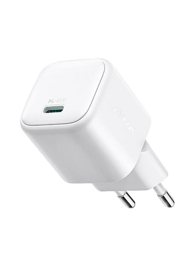 JOYROOM JR-TCG15 Mini 30W GaN Fast Charger Phone Power Adapter, EU Plug White