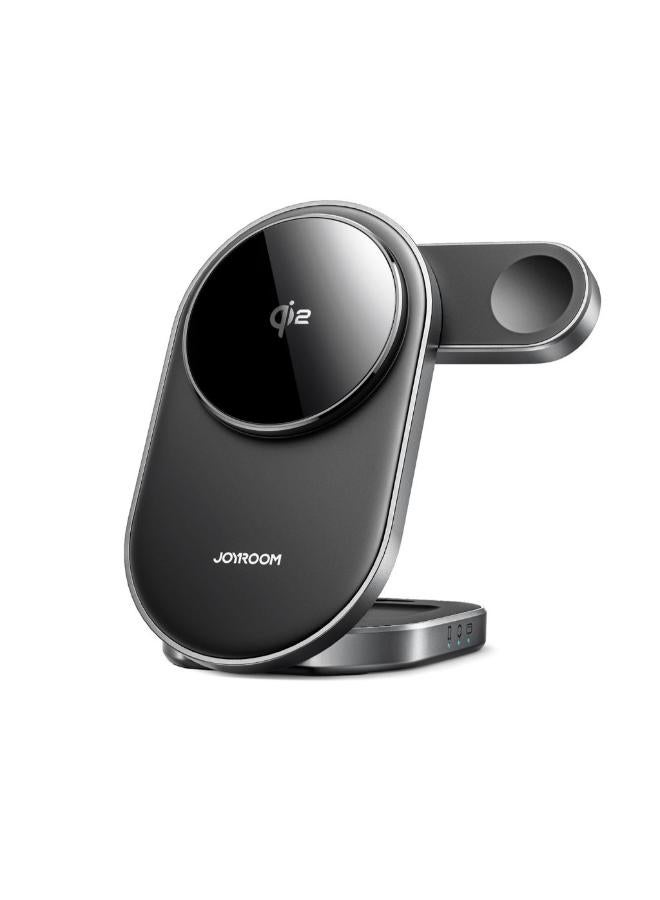 Foldable dock station 15 W MagSafe Fast Charging 5 W for AirPods and 3 W for Apple Watch 3‑in‑1 MagSafe Wireless Charging Station - Black
