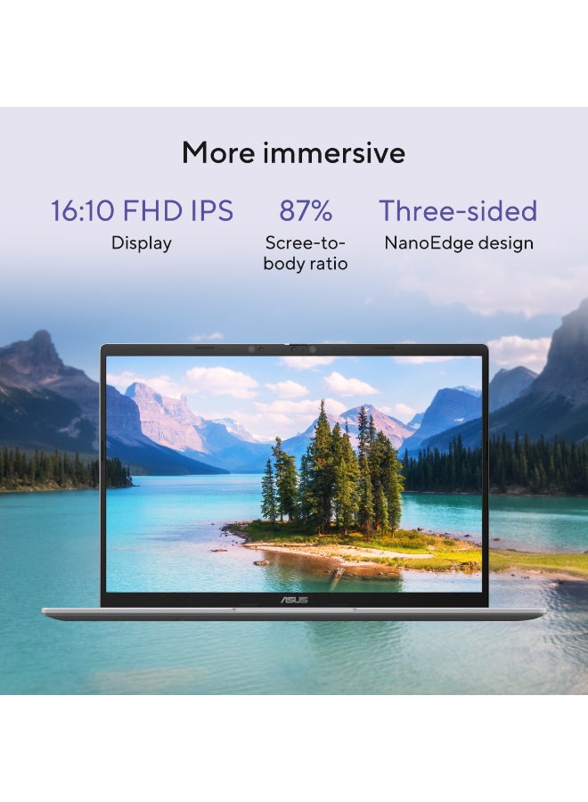 X1407QA-LY045W Vivobook Laptop with 14-Inch WUXGA Display,Snapdragon X1-26-100 Processor/16GB RAM/512GB SSD/Qualcomm Adreno GPU/Windows 11 English Platinum Gold