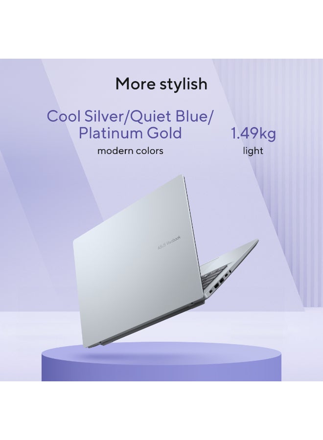 X1407QA-LY045W Vivobook Laptop with 14-Inch WUXGA Display,Snapdragon X1-26-100 Processor/16GB RAM/512GB SSD/Qualcomm Adreno GPU/Windows 11 English Platinum Gold