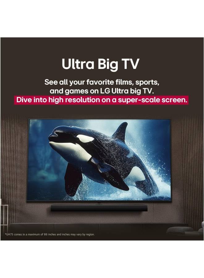 50-Inch 4K UHD Smart WebOS TV –  2025 (Life Span 200,000 Hours) 50UA801C0LC black