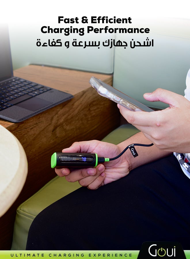 BOLT 10000mAh Power Bank | 20W PD And QC 3.0 Super Fast Charging | Compact, Airline Safe And Travel Ready | Includes Type-C Cable - Black