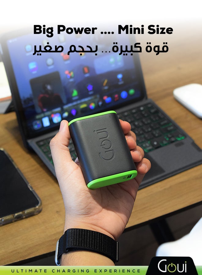 BOLT 10000mAh Power Bank | 20W PD And QC 3.0 Super Fast Charging | Compact, Airline Safe And Travel Ready | Includes Type-C Cable - Black