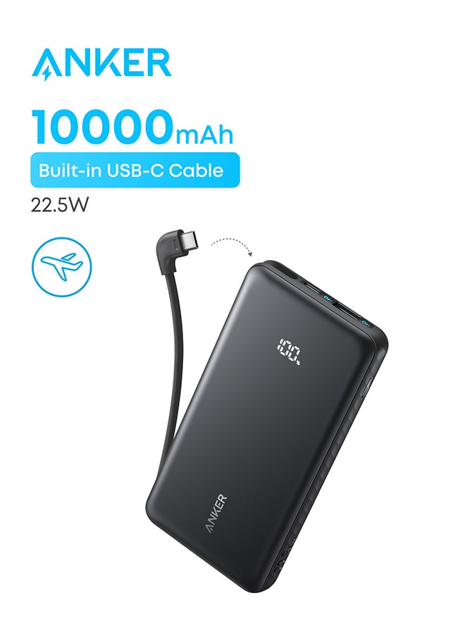 10000 mAh Anker Zolo Power Bank, 10,000mAh 22.5W Max Portable Charger,USB-C In and Out Fast Charging Battery Pack, Slim Travel Essential Phone Power Bank, For iPhone 17/16/15 Series, iPad, MacBook Air, Galaxy, and More black