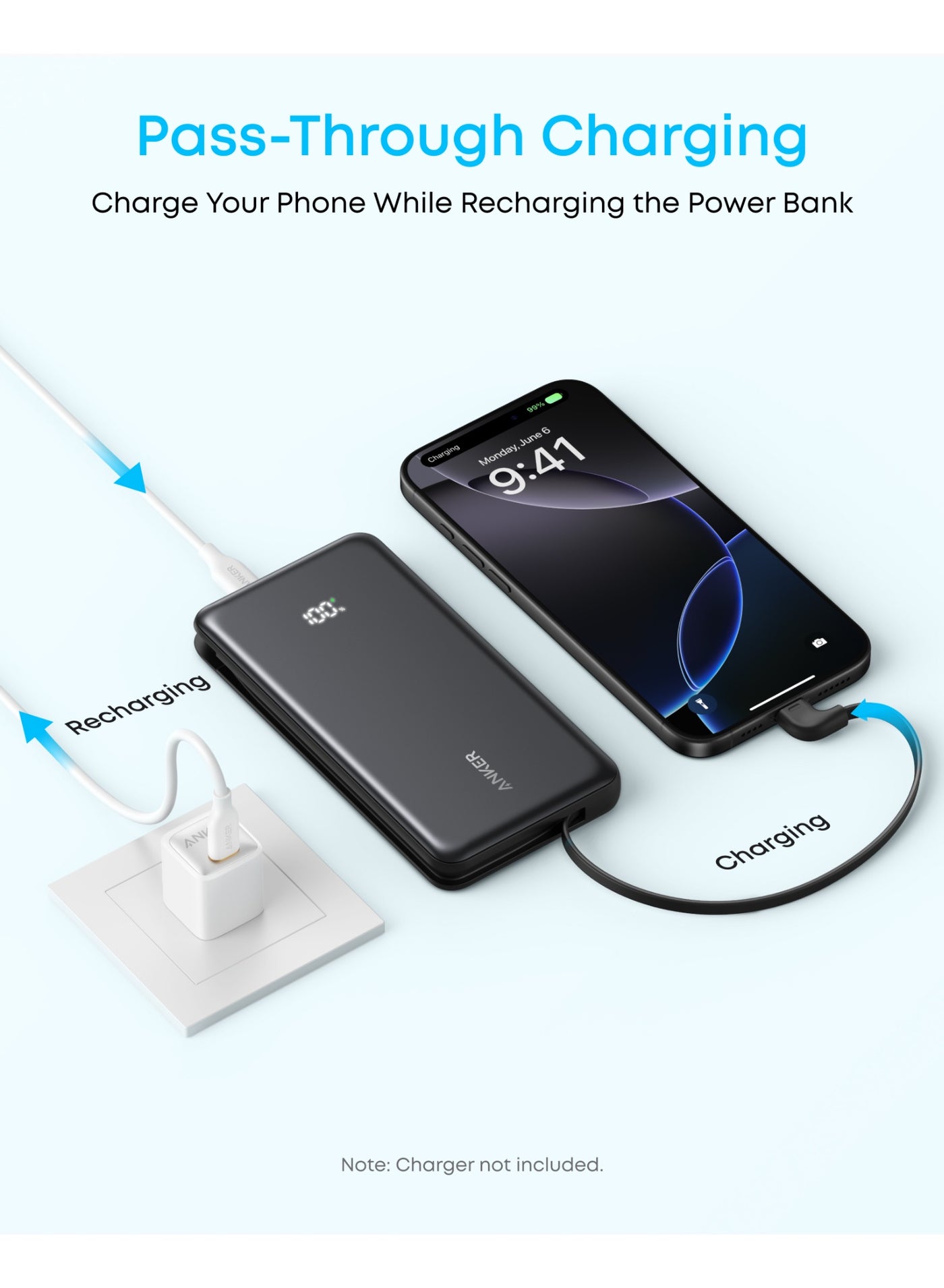 10000 mAh Anker Zolo Power Bank, 10,000mAh 22.5W Max Portable Charger,USB-C In and Out Fast Charging Battery Pack, Slim Travel Essential Phone Power Bank, For iPhone 17/16/15 Series, iPad, MacBook Air, Galaxy, and More black