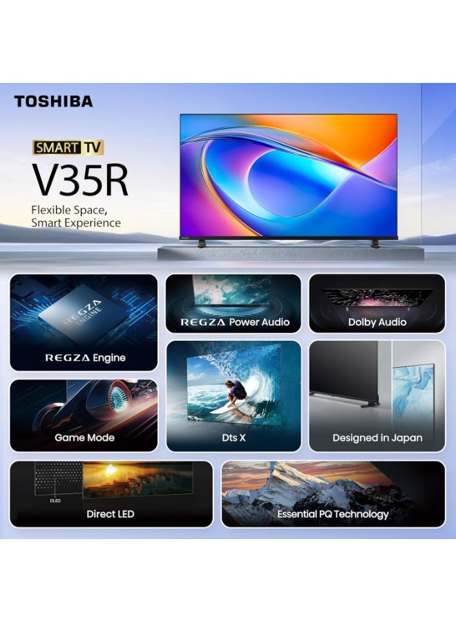 32-Inch HD Ready Smart LED TV With VIDAA OS REGZA Engine Dolby Audio 32V35RP black