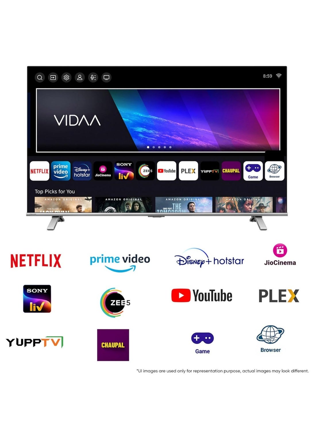 55-Inch M450RP 4K UHD Smart QLED TV With VIDAA OS Dolby Vision Dolby Atmos Quantum Dot Color 55M450RP black
