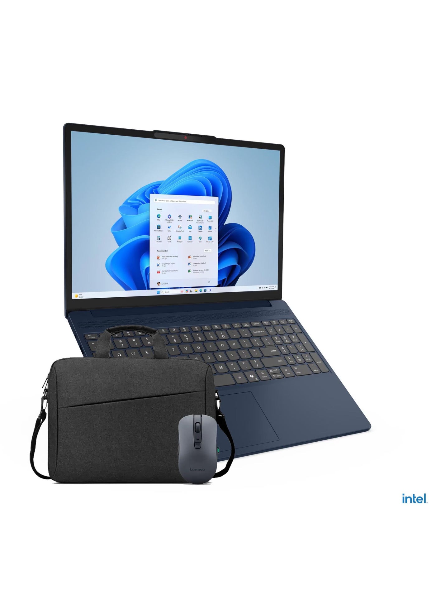 LAPTOP Lenovo Ideapad Slim 3 15IRH10 Laptop Intel Core i7 13620H RAM 16GB DDR5 4800 HDD 512GB SSD M2 NVME Intel UHD Graphics 15.3” WUXGA Blue + Bag Mouse -2 YEAR WARRENTY 83K100QRED English/Arabic Cosmic Blue