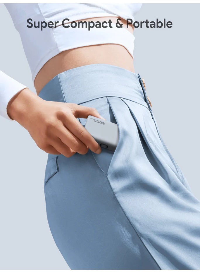 AUKEY Spark Mini 5000 Portable Power Bank with Built-in USB-C Port PB-Y59 grey