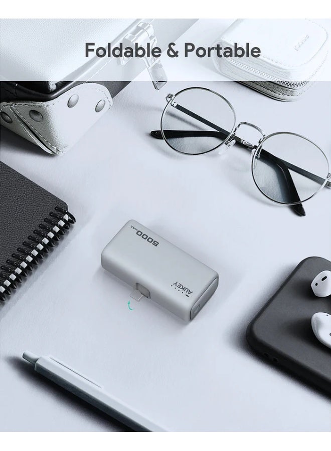 AUKEY Spark Mini 5000 Portable Power Bank with Built-in USB-C Port PB-Y59 grey