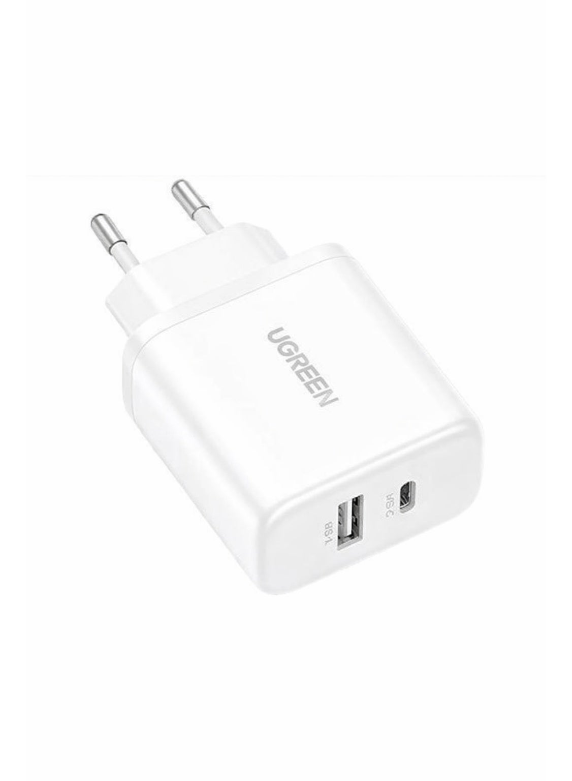 20W GaN Wall Charger 1x USB-A 1x USB-C white
