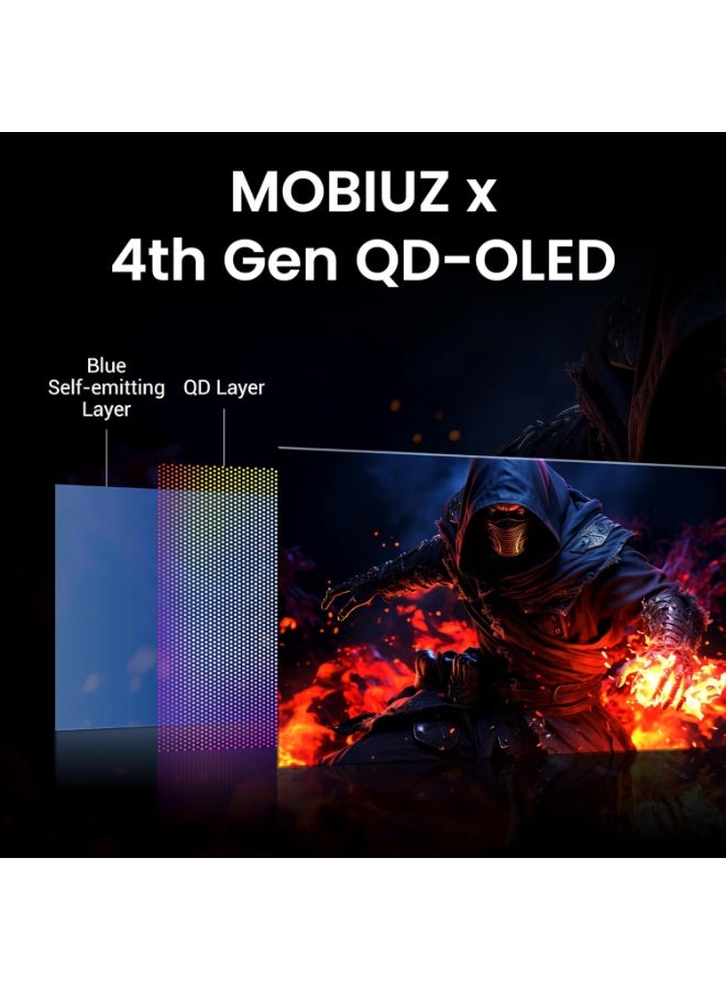 BenQ EX271UZ 27” 4K OLED 240Hz USB-C (90W) MOBIUZ 4th Gen QD-OLED Gaming Monitor 0.03ms,166 PPI, eARC, Spectral Color,USB Hub & KVM, Color Shuttle, KSA - 3 years Warranty EX271UZ White