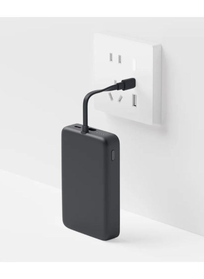 Magnetic Wireless Power Bank 10000 Built-in Cable 33W USB-C 7.5W Qi Wireless Charging - Grey