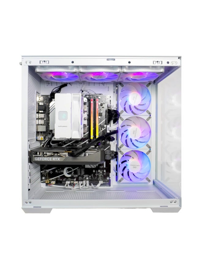 INFINIARC RTX 5060 GAMING DESKTOP PC (CUBE Case, B650 Motherboard, RTX 5060 8GB GPU, AMD Ryzen 5 CPU, 16GB DDR5 RAM, 1TB SSD M.2, Digital ARGB Air Cooler, 650W PSU, Windows Pro) White White