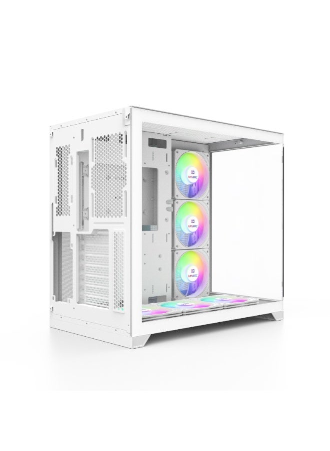 INFINIARC RTX 5060 GAMING DESKTOP PC (CUBE Case, B650 Motherboard, RTX 5060 8GB GPU, AMD Ryzen 5 CPU, 16GB DDR5 RAM, 1TB SSD M.2, Digital ARGB Air Cooler, 650W PSU, Windows Pro) White White