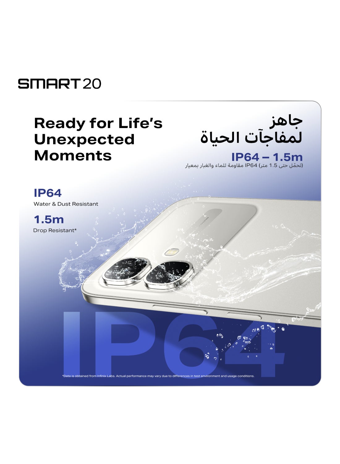 Smart 20 Dual SIM Cloudline Blue 4GB RAM 128GB - Middle East Version