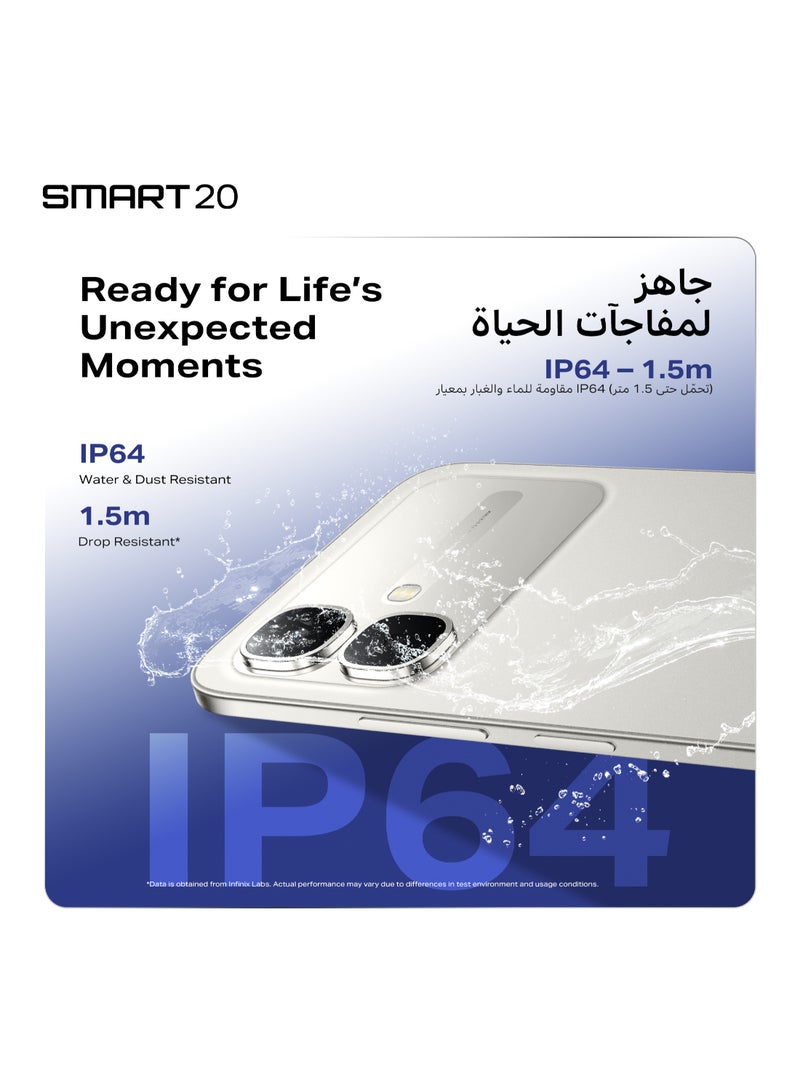 Smart 20 Dual SIM Shadow Black 8GB(4+4)RAM 64GB 4G LTE- Middle East Version