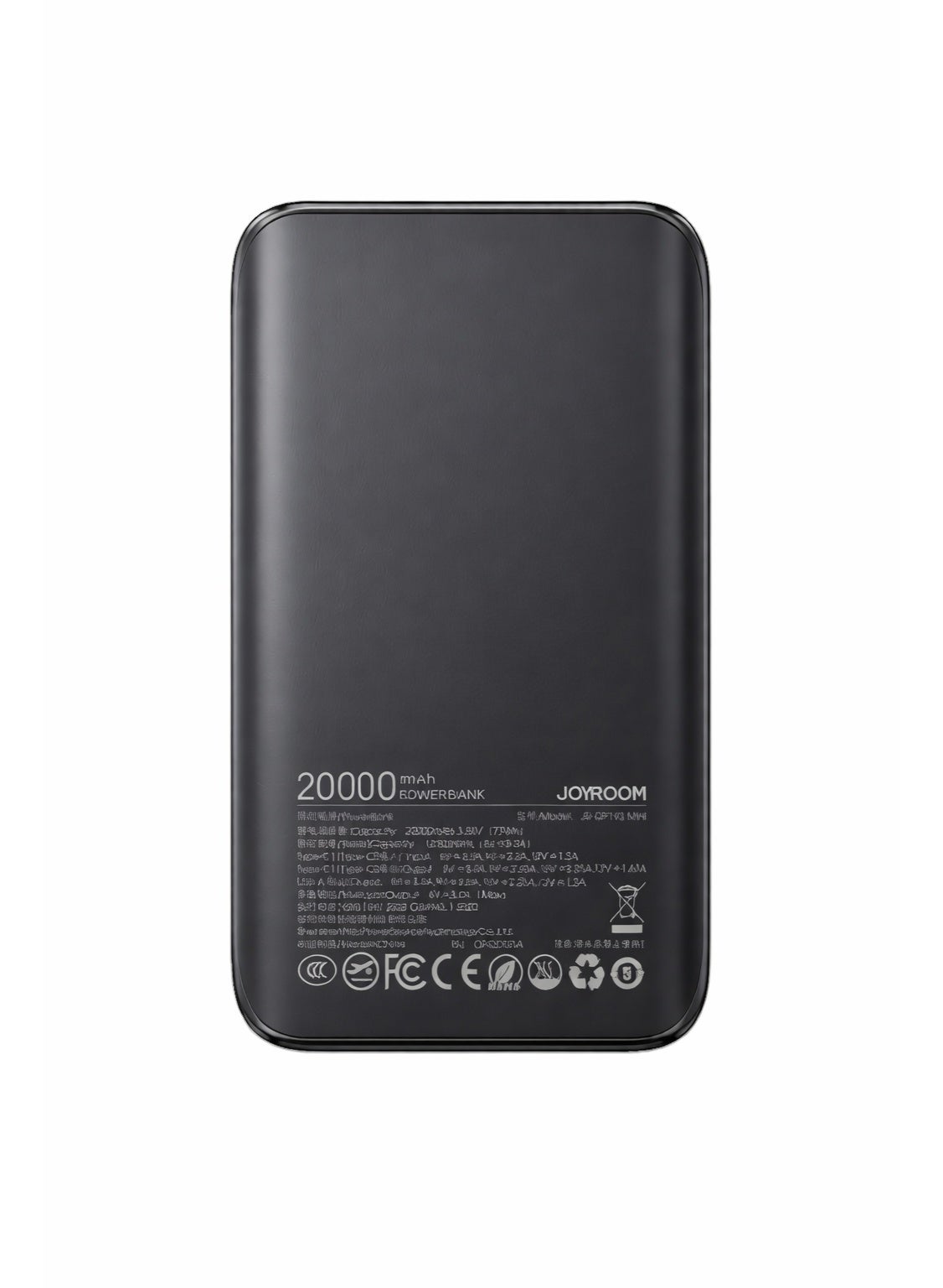 JR-QP192 Star Series Mini Power Bank 20000mAh, 22.5W Max Super Fast Charging, Digital Display, Compact & Lightweight, Dual USB-C In/Out + USB-A - Black