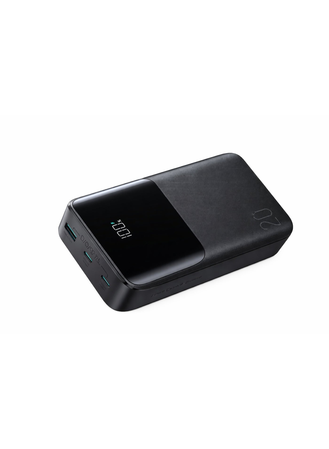 JR-QP192 Star Series Mini Power Bank 20000mAh, 22.5W Max Super Fast Charging, Digital Display, Compact & Lightweight, Dual USB-C In/Out + USB-A - Black