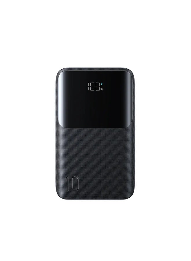 JR-QP191 Star Series Mini Power Bank 10000mAh, 22.5W Max Super Fast Charging, Digital Display, Compact & Lightweight, Dual USB-C In/Out + USB-A - Black