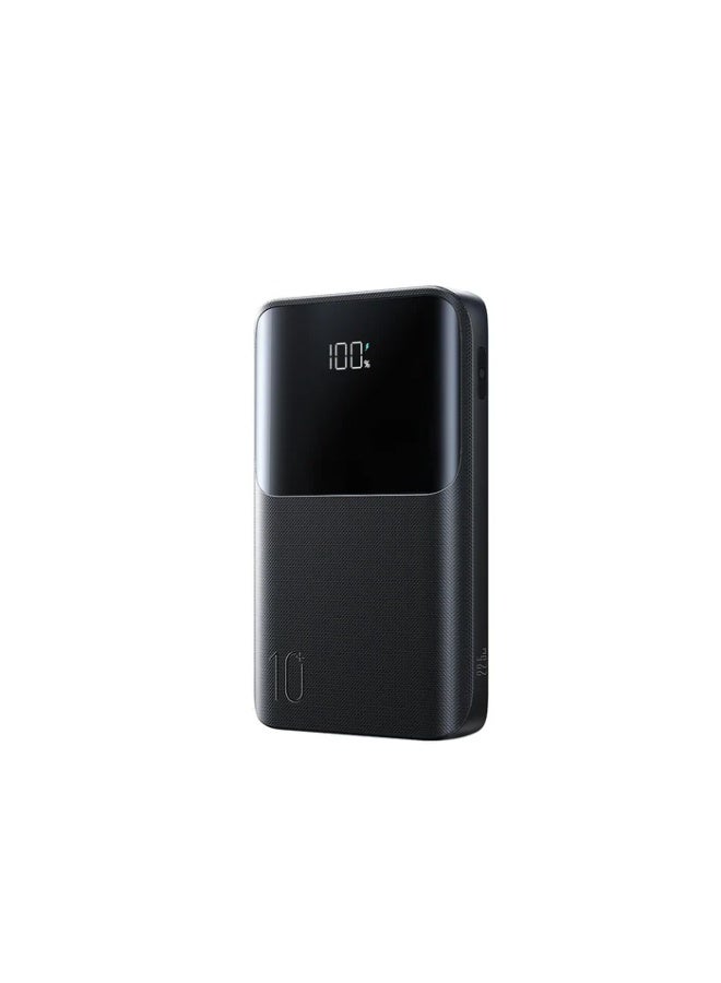 JR-QP191 Star Series Mini Power Bank 10000mAh, 22.5W Max Super Fast Charging, Digital Display, Compact & Lightweight, Dual USB-C In/Out + USB-A - Black