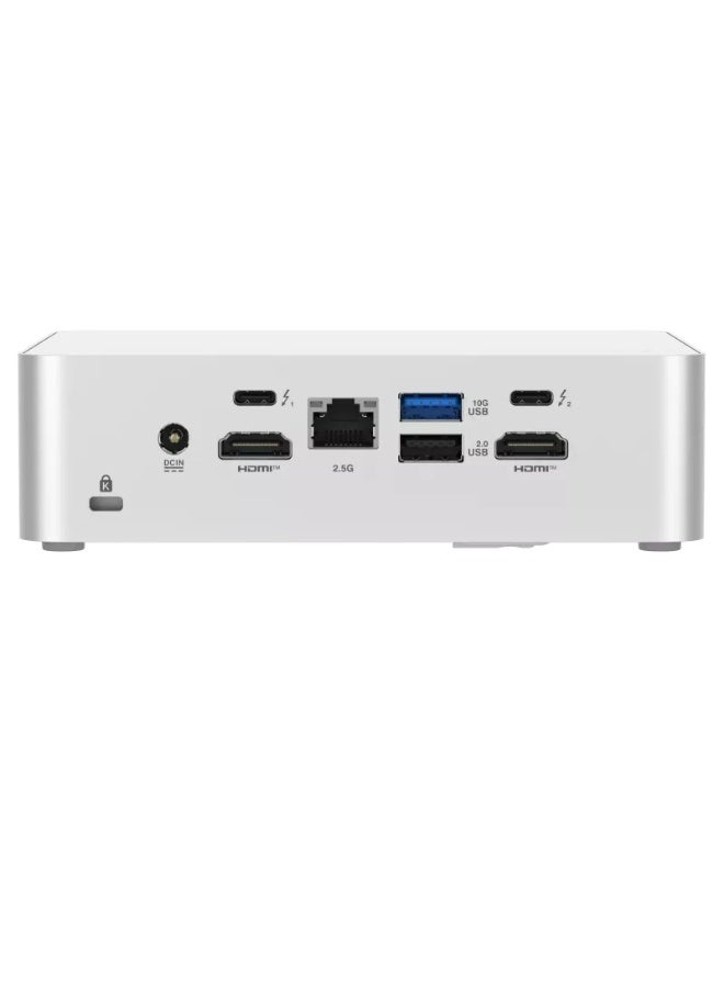 RNUC15CRSU900003 15 Pro+ Barebone Kit – Intel Core Ultra 9 285H (Up to 99 AI TOPS), Intel Arc Graphics, Dual DDR5 SO-DIMM Slots (Up to 96GB), PCIe Gen5 M.2 Support, Wi-Fi 7, Dual Thunderbolt 4, Quad 4K Display Support, (No RAM & SSD), No preinstalled OS​, Silver | 90AR00P3-M00080 Silver