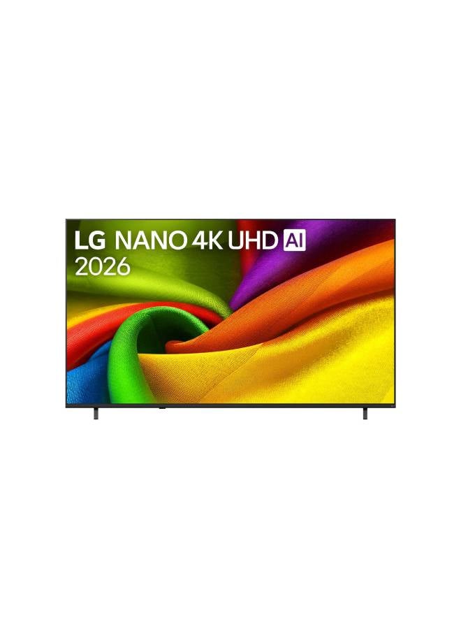 65" NANO 4K UHD AI Smart TV 2026 – NanoCell | α7 AI Processor Gen9 | HDR10 Pro | webOS | AI Hub | VRR | GeForce NOW | LG Shield 65NU850B6LA black