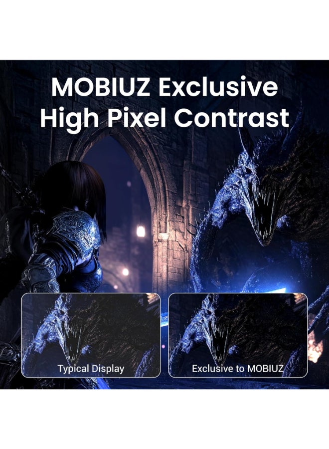 27 inch MOBIUZ Gaming Monitor, 3rd Gen QD-OLED, 500Hz, 0.03ms, HDMI2.1, USB-C, VESA Display HDR True Black 500, MOBIUZ Color Tuning, eARC, EX271QZ 3-Year OLED Warranty White