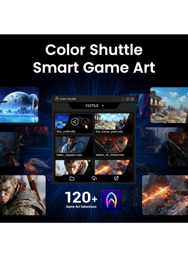 27 inch MOBIUZ Gaming Monitor, 3rd Gen QD-OLED, 500Hz, 0.03ms, HDMI2.1, USB-C, VESA Display HDR True Black 500, MOBIUZ Color Tuning, eARC, EX271QZ 3-Year OLED Warranty White