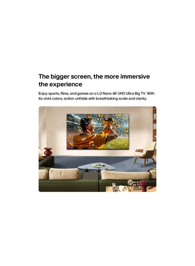 50" NANO 4K UHD AI Smart TV 2026 – NanoCell | α7 AI Processor Gen9 | HDR10 Pro | webOS | AI Hub | VRR | GeForce NOW | LG Shield-50NU850B6LA 50NU850B6LA Black