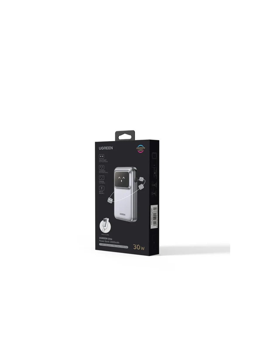 UGREEN PB511 Power Bank Robot 10000mAh With Built-in Cable USB-C grey
