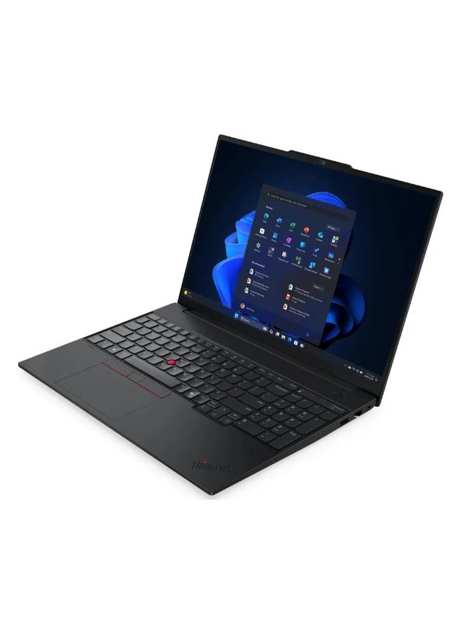ThinkPad E16 Gen 3 Laptop, Intel Core Ultra 7 256V Processor, 16GB LPDDR5x RAM, 512GB SSD, 16" WUXGA Display, DOS, Backlit , 1 Year Warranty | 22AY0016GR Keyboard English/Arabic black
