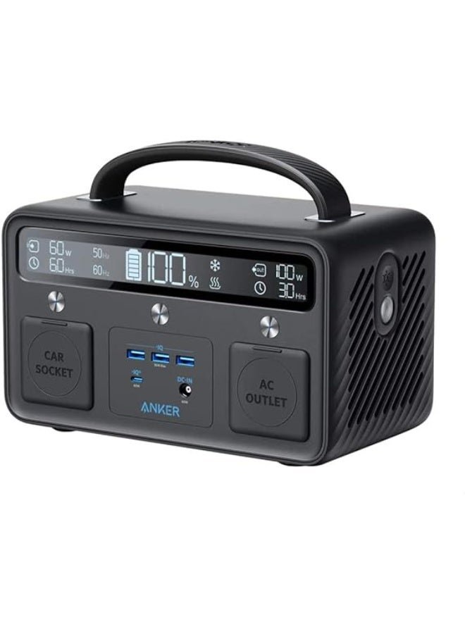 Anker Powerhouse II 400, 300W/388.8Wh Portable Power Station, Mobile Compact Power Generator with 220-240V Connection/60W USB-C Power Delivery, Power Supply for Camping, Travel, Emergencies black