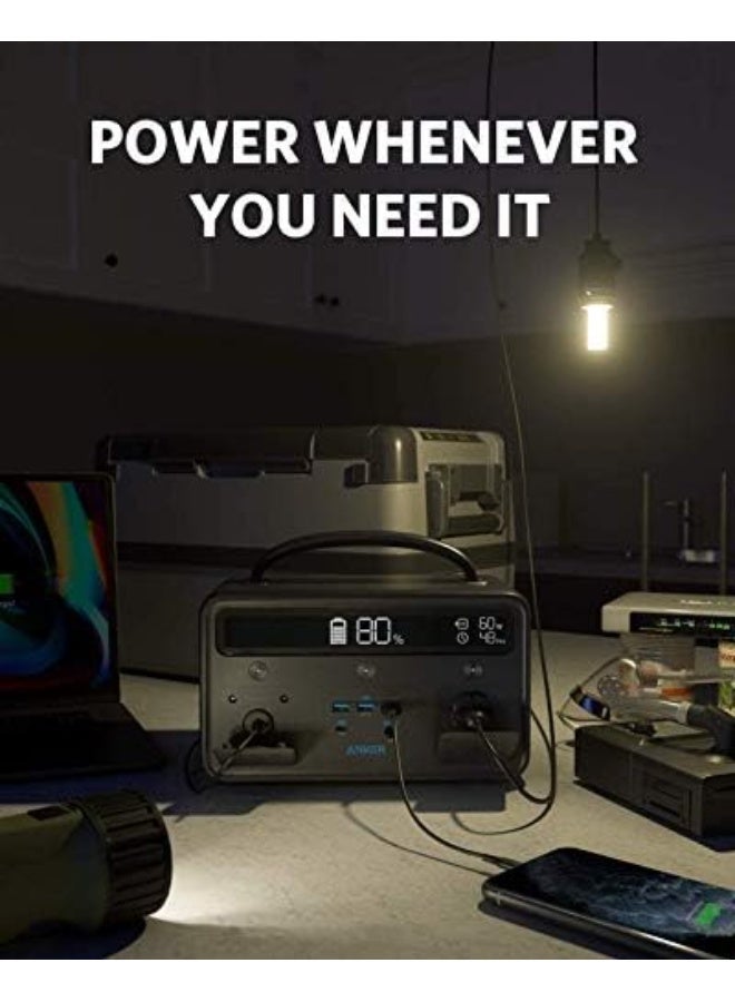 Anker Powerhouse II 400, 300W/388.8Wh Portable Power Station, Mobile Compact Power Generator with 220-240V Connection/60W USB-C Power Delivery, Power Supply for Camping, Travel, Emergencies black