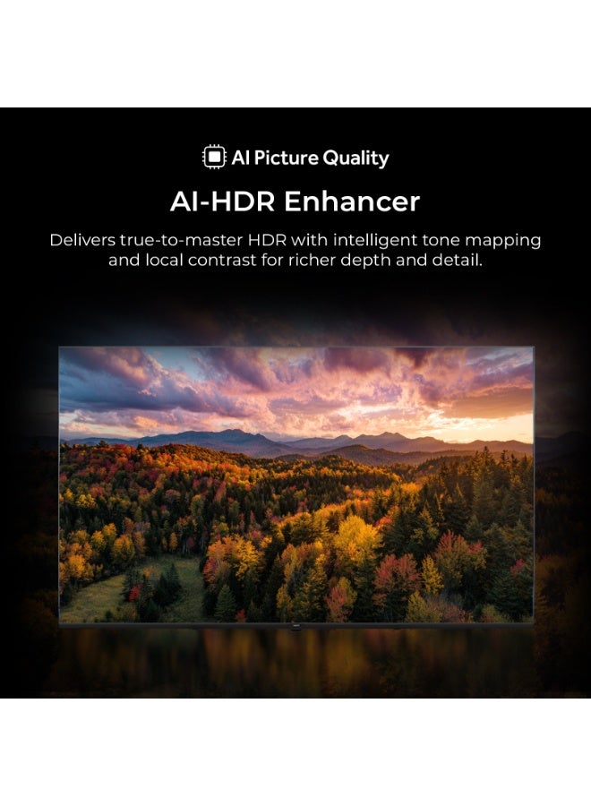 55 Inch 4K UHD QLED Smart TV with Built-in Receiver H55S80GUX black