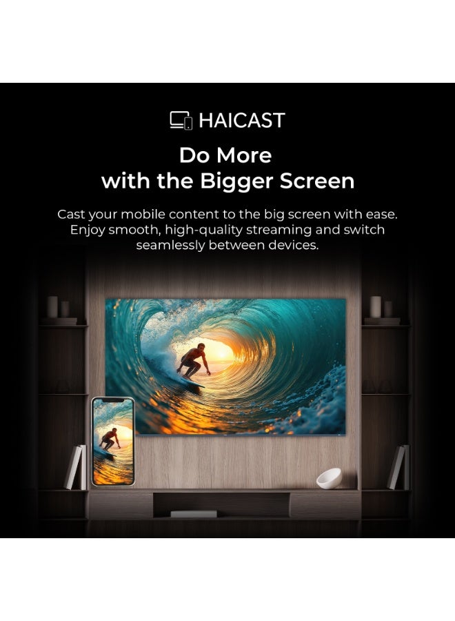 55 Inch 4K UHD QLED Smart TV with Built-in Receiver H55S80GUX black