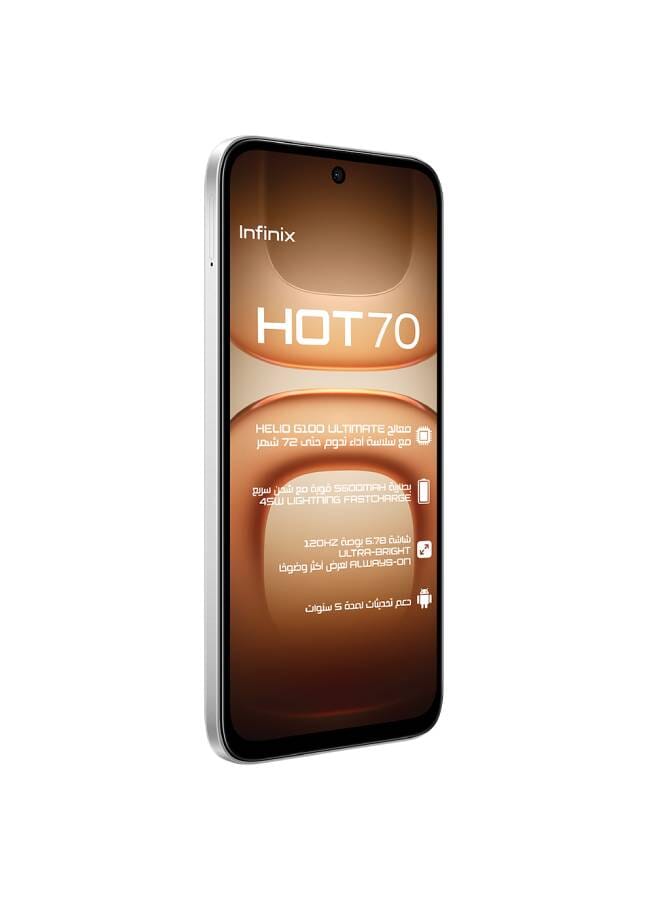 Hot 70 AI Dual SIM Thermo Orange 12GB(6+6)RAM 128GB 4G LTE - Middle East Version