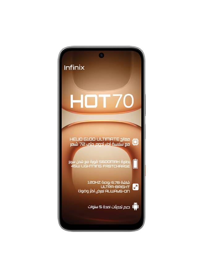 Hot 70 AI Dual SIM Thermo Orange 12GB(6+6)RAM 128GB 4G LTE - Middle East Version