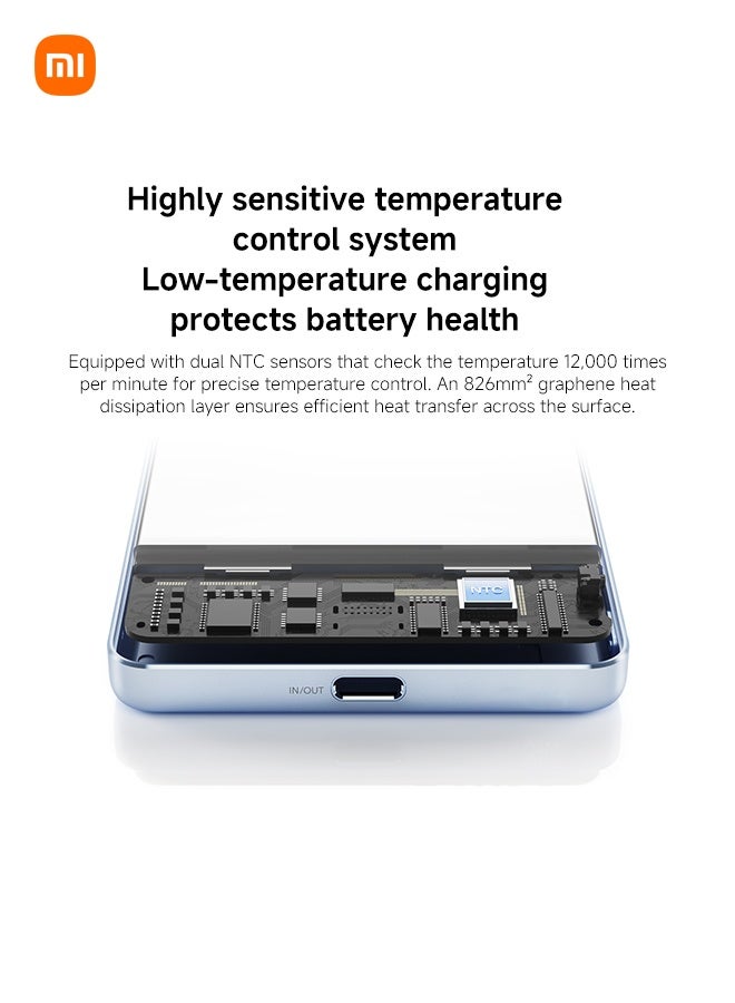 Xiaomi Super Slim Magnetic Power Bank 5000mAh, Ultra Thin Wireless Portable Charger for iPhone17/16/15/14/13 Series