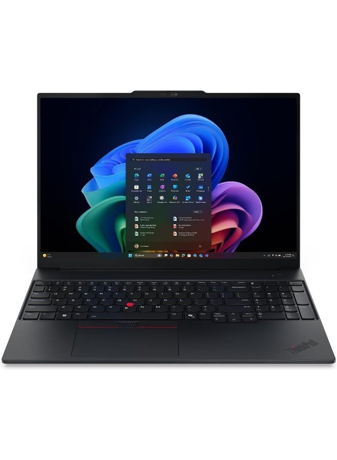 ThinkPad E16 Gen 4 Laptop, 16" WUXGA IPS Display, Intel Core Ultra 7 355, 16GB DDR5 RAM, 512GB SSD, Intel Graphics, Backlit black