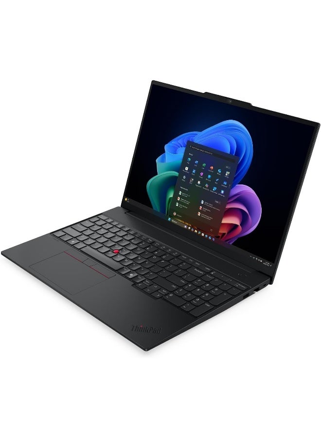 ThinkPad E16 Gen 4 Laptop, 16" WUXGA IPS Display, Intel Core Ultra 7 355, 16GB DDR5 RAM, 512GB SSD, Intel Graphics, Backlit black